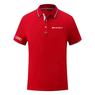 Polo Audi Sport Homme 2022 Col et Bas de Manches Contrasté Coton Homme